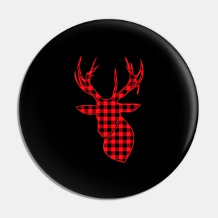 Reindeer Red Head Silhouette for a Reindeer Lover Pin