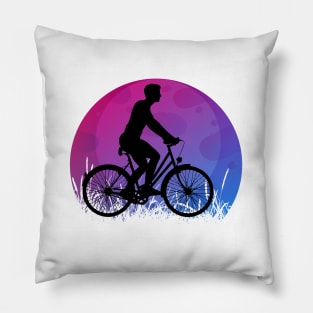Cycling Vintage Retro Style Pillow