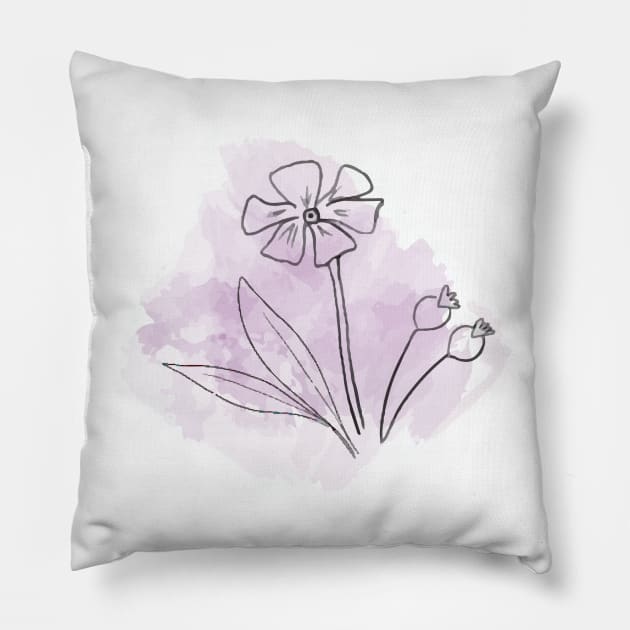 Purple Watercolour Flower Pillow by jellytalk