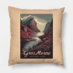 Gros Morne National Park Retro Poster Pillow