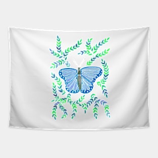 Watercolor Butterfly - Blue Tapestry