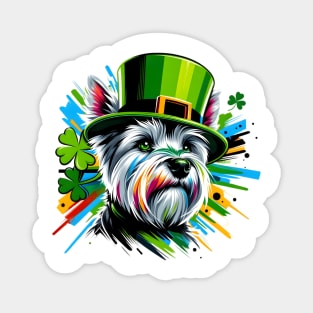 Cesky Terrier Celebrates Saint Patrick's Day in Style Magnet