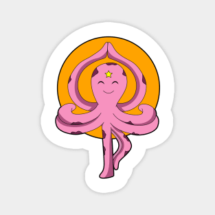 Octopus at Yoga stretching exercises Magnet