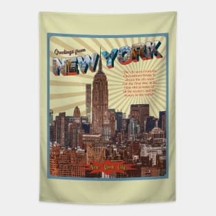 New York City Retro Style Tapestry