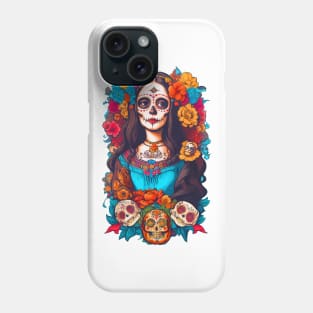 Sugar Skull Halloween, Dia de los Muertos Phone Case