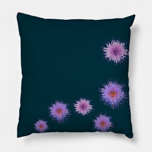 purple abstract flower Pillow