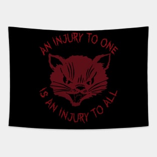 An Injury To One Is An Injury To All - Solidarity, Labor Union, Cat, Leftist, Socialist Tapestry