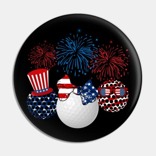 Golf American Flag Fireworks Pin