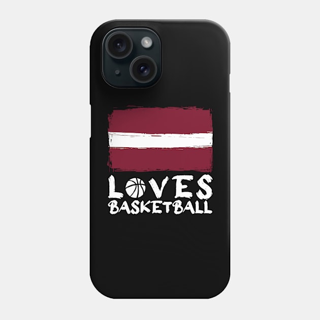 Latvia Loves Basketball Phone Case by Arestration