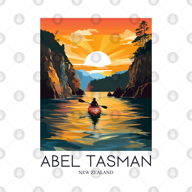 A Pop Art Travel Print of Abel Tasman National Park - New Zealand by Studio Red Koala