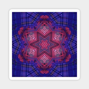 Weave Mandala Blue and Pink Magnet