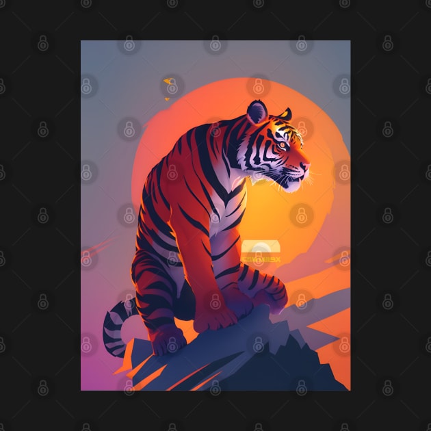 Wildlife Tiger Face Art by VisionDesigner