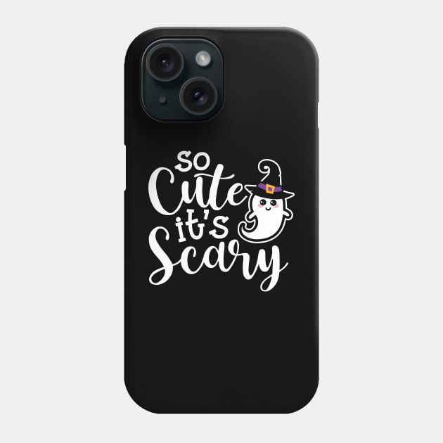 So Cute It’s Scary Ghost Halloween Cute Funny Phone Case by GlimmerDesigns