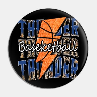 Graphic Basketball Thunder Proud Name Vintage Pin