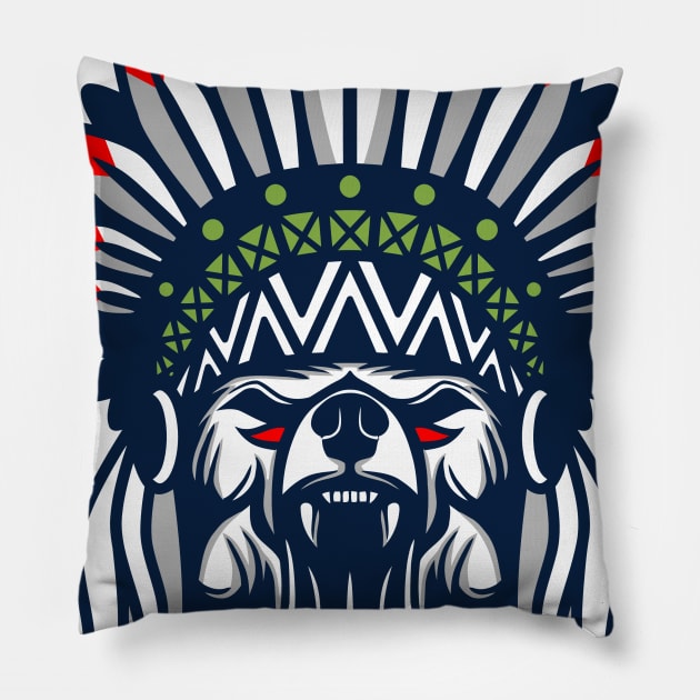 Bear native american Pillow by Tuye Project