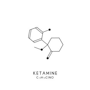 Ketamine Molecular Structure - White T-Shirt