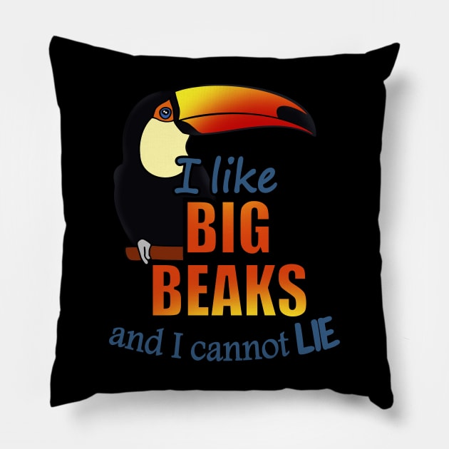 I like big beaks and I cannot lie - toco toucan Pillow by FandomizedRose