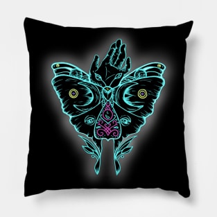 Neon Moth Pillow