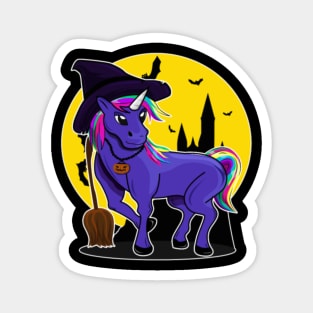 Halloween Witch Unicorn Magnet