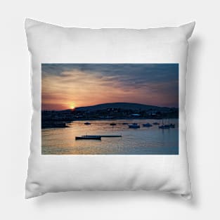 Sunset over Swanage and Purbeck Hills Pillow