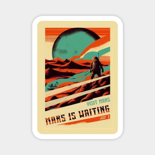 Mars Adventure Vintage Travel Poster Magnet