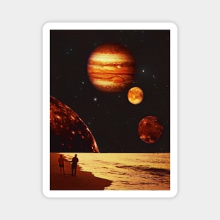 Summer Nights - Space Collage, Retro Futurism, Sci-Fi Magnet