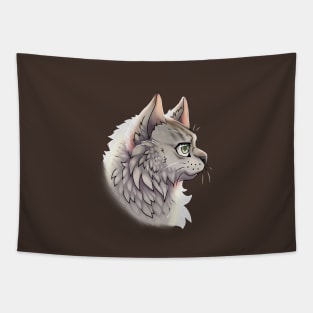 Silver Ticked British Longhair Side Portrait Tapestry