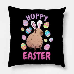 Hoppy easter cute funny capybara Pillow