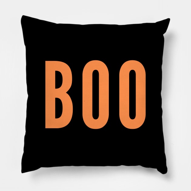 BOO! in Orange Pillow by Likeable Design