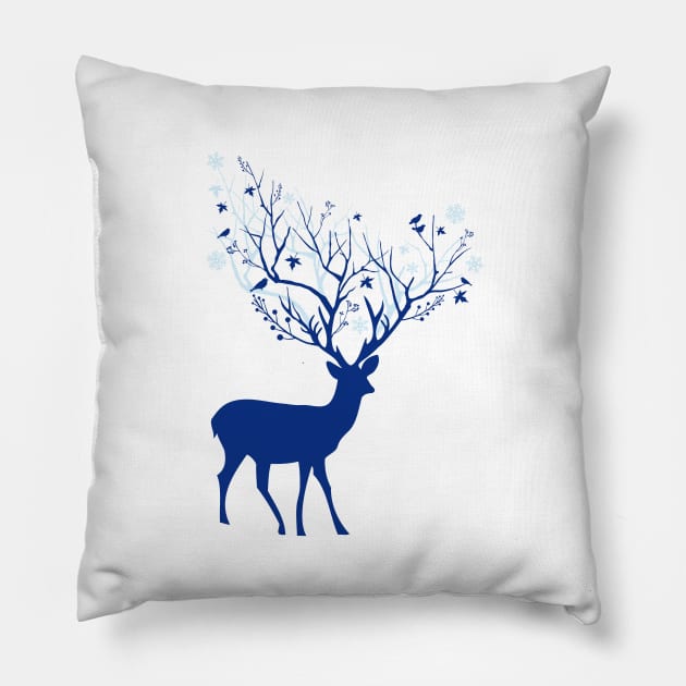 Blue deer Pillow by beakraus