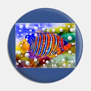 Royal Angelfish Watercolor Pin