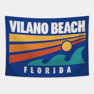 Vilano Beach Florida St. Augustine Retro Vintage Sunset Tapestry