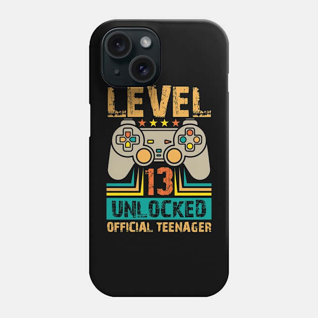 13th Birthday Gift Boys Level 13 Unlocked Official Teenager Phone Case by Happy Shirt