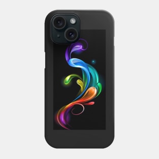 Rainbow drops on black background Phone Case