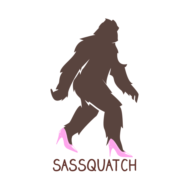 Sassquatch - Badass With An Attitude To Match  - Black - Pink Heels by Crazy Collective