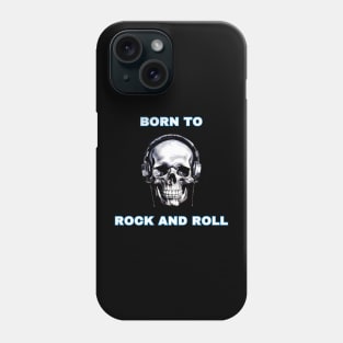 skull born to rock and roll Phone Case