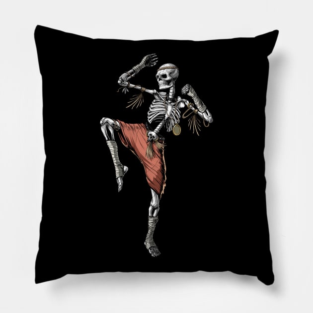 Muay Thai Skeleton Pillow by underheaven