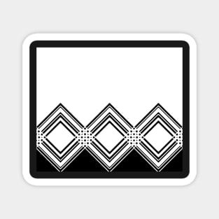 Abstract geometric pattern - black and white. Magnet