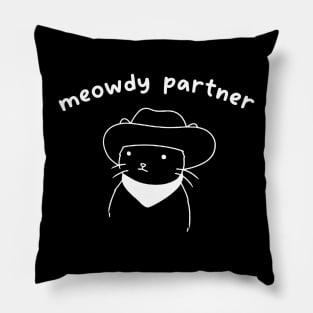 meowdy partner T-Shirt | Cat Lover Hoodie | Funny Meme Sweatshirt, Cowboy Cat Shirt, Kitty Tee, Country Western Top, Cat Owner Clothing Gift Pillow