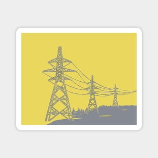 Electricity Pylons in Yellow and Grey Magnet