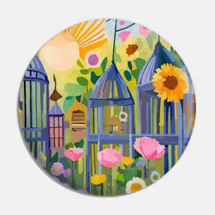 Watercolor flowers within zoo Pin