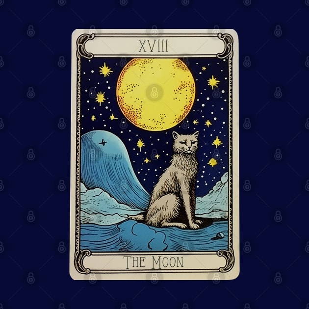 The Moon Tarot Card : Cat Edition by nonbeenarydesigns