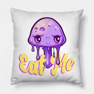 Cute Drippy Mushroom "Eat Me" Pillow