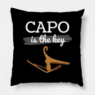 Capo is the Key Wood Capo Dark Theme Pillow