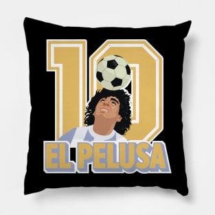 El Pelusa - Diego Maradona Head Juggle Portrait - Number 10 Pillow