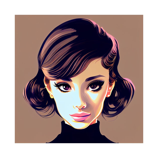 Audrey Hepburn, Confident Witty Fun Flirty Smart Actress, Elegant Classic Beauty by ProjectAI