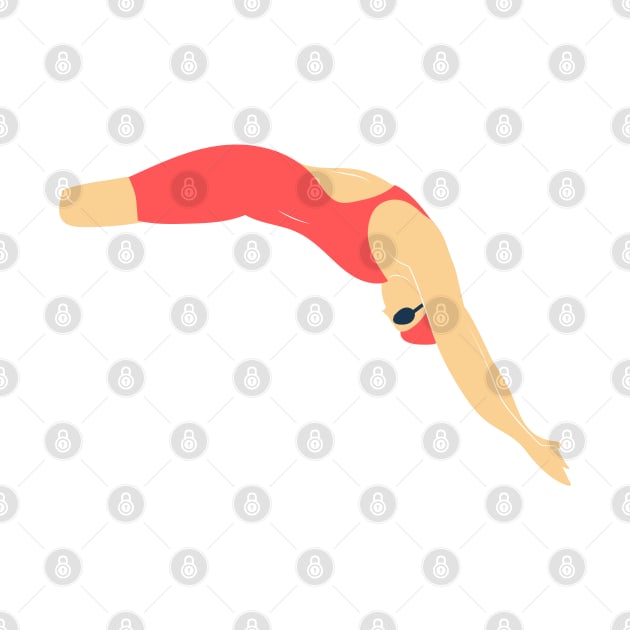 Diving - Red by stickersbyjori