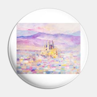 Pearlescent Morning in Barcelona Pin