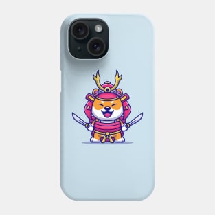 Cute Shiba Inu Dog Samurai Warrior Cartoon Phone Case