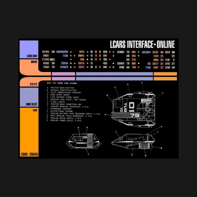 Library Computer Readout Showing Space Dock Yard Tug by Starbase79